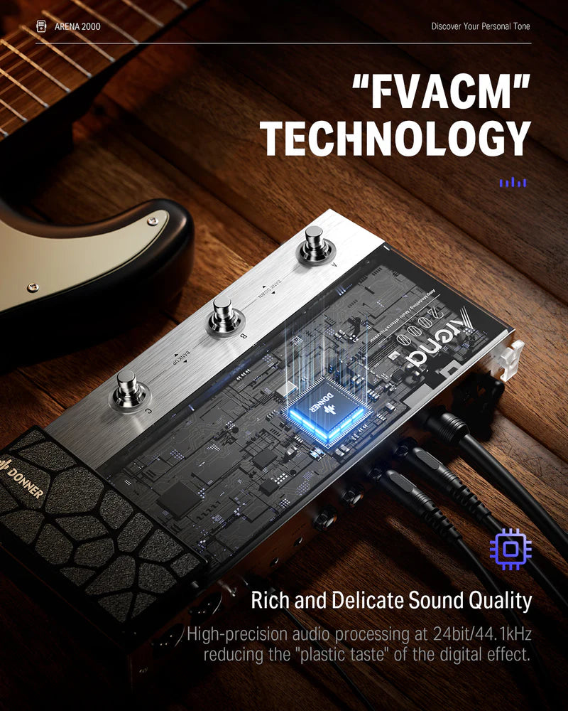 Donner Arena 2000 Multi-Effects Guitar Pedal (Amp Modeling & IR Loader)