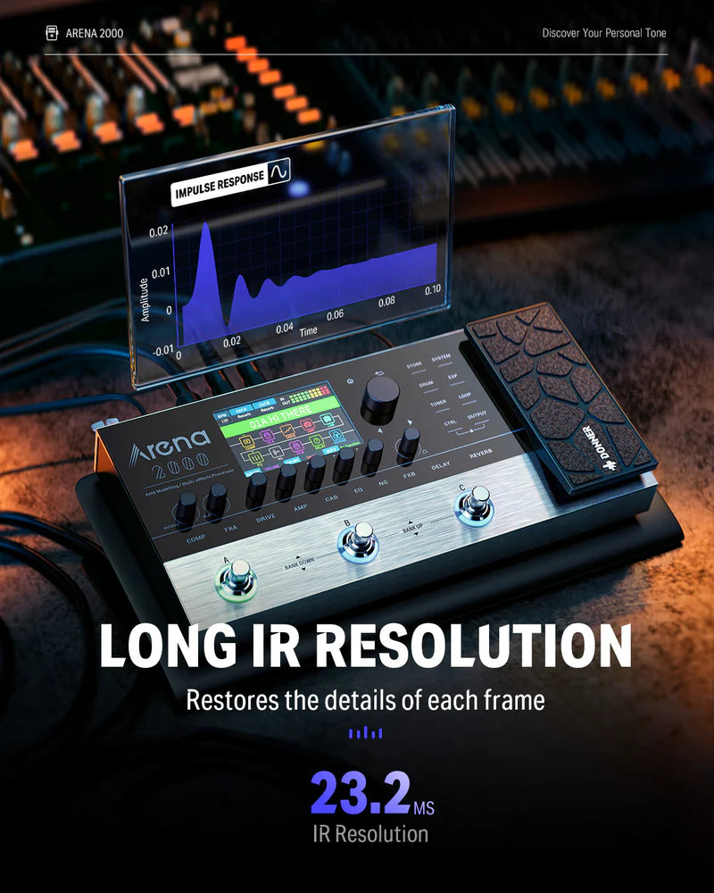 Donner Arena 2000 Multi-Effects Guitar Pedal (Amp Modeling & IR Loader)