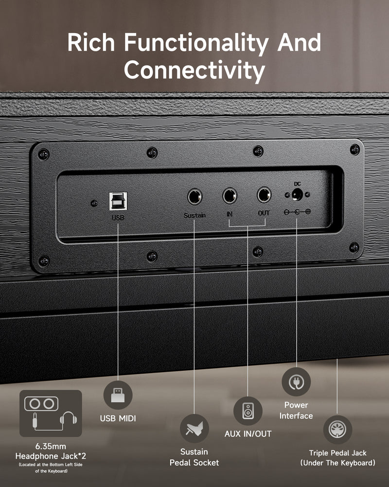 Donner OURA S300 88-Key Graded Hammer Action Digital Piano (Bluetooth MIDI & Audio)