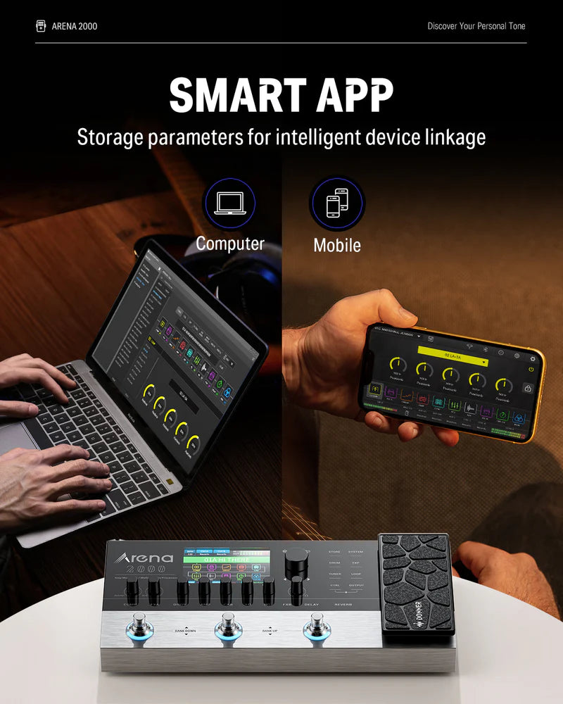 Donner Arena 2000 Multi-Effects Guitar Pedal (Amp Modeling & IR Loader)