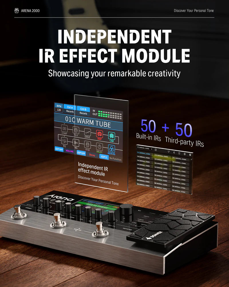 Donner Arena 2000 Multi-Effects Guitar Pedal (Amp Modeling & IR Loader)