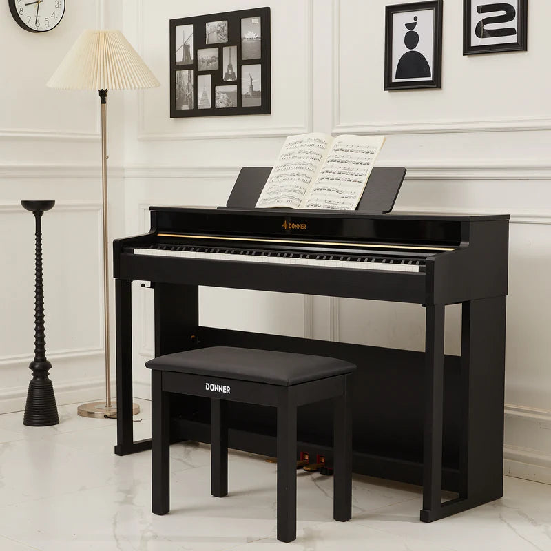 Donner DDP-400 88-Key Upright Digital Piano (Graded Hammer Action with Furniture Stand)