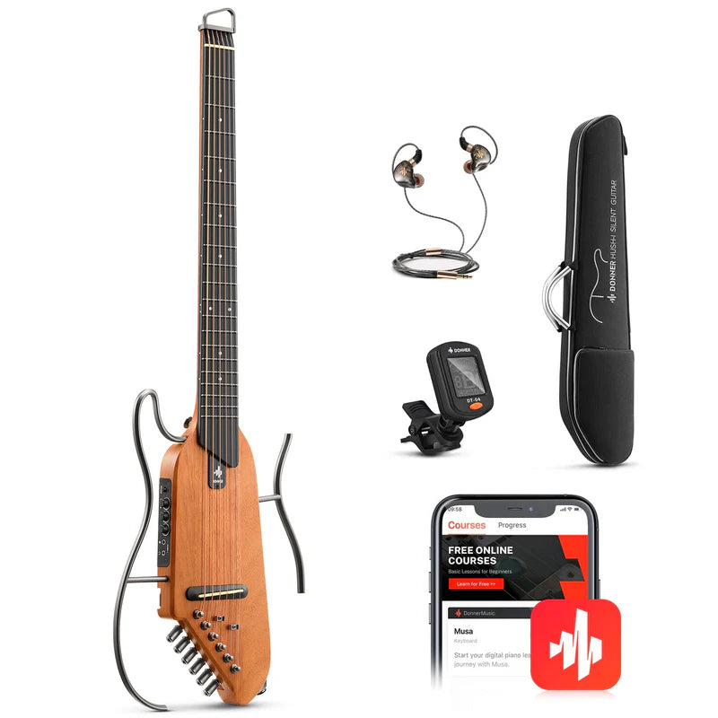 Donner HUSH-I Headless Acoustic-Electric Travel Guitar Kit